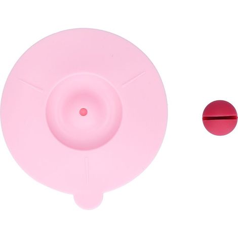Couvercle en silicone à forte adsorption, design pince-cuillère résistant, coins arrondis toucher délicat, couvre-tasses rose silicone (1/5)