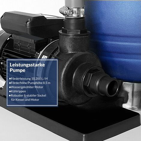 MONZANA® Sandfilteranlage SF12K 10.200L/h bis 35.000L Pool 400 Watt 2in1 Adapter Ø32–38mm 7 Wege Ventil Sandfilterpumpe Poolfilter (1/5)