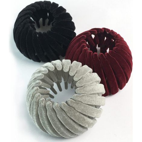 Conjunto de 3 pinzas para el cabello extensibles con forma de nido de pájaro para mujer pinzas de terciopelo, accesorios para el cabello