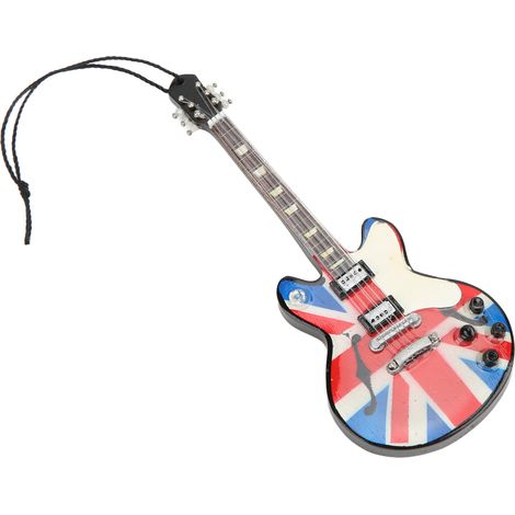 Anhänger in Form einer Gitarre aus Holz, inspiriert von der britischen Flagge, mit exquisiten, feinen Details. (1/5)
