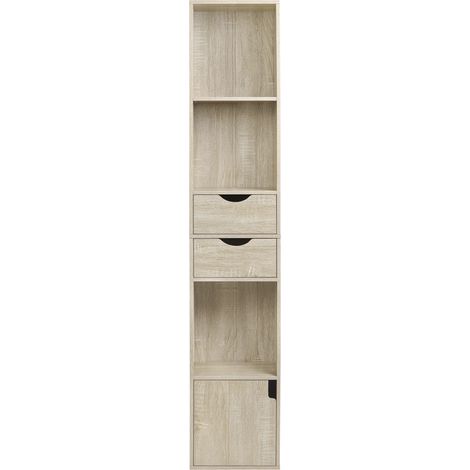 Bibliothèque élégante, étagère sur pied étroite, grande étagère d’exposition, étagère de rangement pour le salon, buffet, étagère de rangement pour le bureau (bibliothèque uniquement) (1/5)