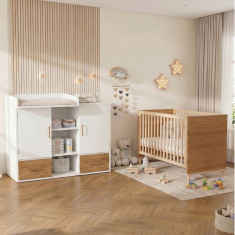 Set mobili cameretta con lettino e fasciatoio OKMYHOME