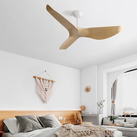 Ventilateur de plafond 52 pouces (132 cm) sans éclairage – télécommande 6 vitesses, 3 pales en ABS, moteur DC réversible (1/5)