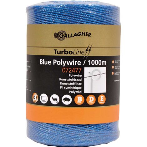 Corde bleue 400 mètres: Fil Turboline bleu Gallagher pour animaux sauvages et sangliers