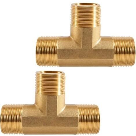 2 Stück 1/4 Zoll AG Messing-T-Stück – 90° Messing-T-Stück – 3-Wege-T-Stück – 1/4 Zoll T-Stück – DN8 – für Trinkwasserspender (1/5)