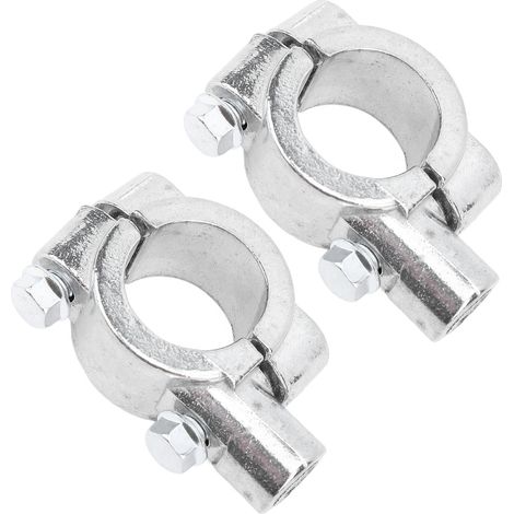 Supporto per specchietto retrovisore da manubrio per moto, 2 pezzi, attacco filettato da 22 mm, adattatore a morsetto per moto, ATV, scooter, argento M8.