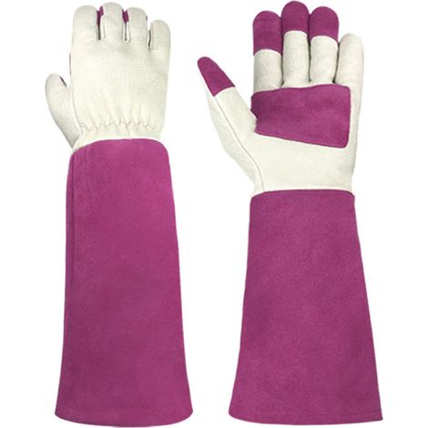 Filiyano-Une paire de gants de jardinage roses longs (taille L) pour femmes et hommes, motif cochon (1/5)