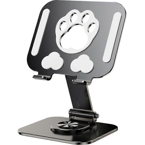Multifunktionaler Tischständer für Handy und Tablet, 360° drehbar und zusammenklappbar, kompatibel mit iPad, iPad und Smartphones (schwarz). (1/5)
