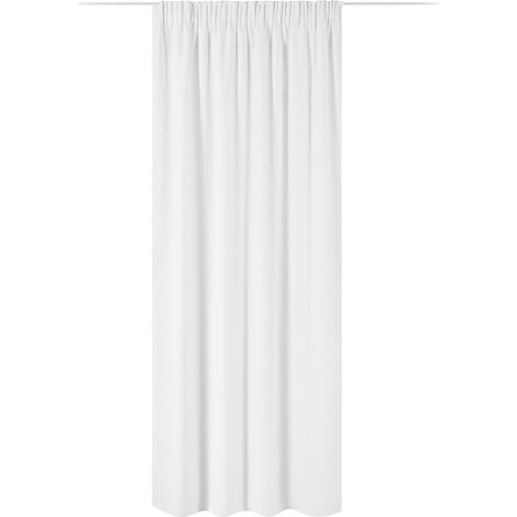Cortina opaca lista para colgar - Cortina plana plisada de 155 x 255 cm - Para barra de cortina - Lavable a máquina