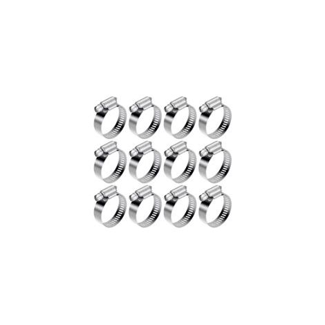 Collier Serrage Tuyau Inox - 12 pièces, Collier Serrage Tuyau Réglable 21-38mm Acier 304 - Pour Eau/Gaz/Automobile (1/4)