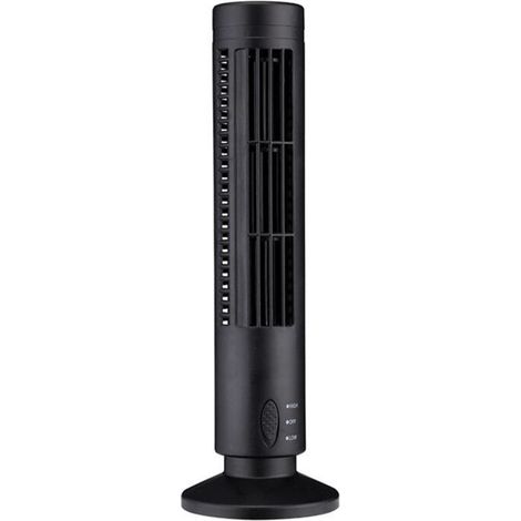 Ventilateur sans pale USB compact, 2 vitesses & modes oscillants – Noir, idéal pour chambre, salon ou bureau à domicile (1/5)