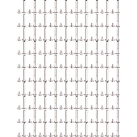 100 jeux de rivets reliure M2.5, 3,5 x 25 7 mm, tête plate ronde (1/5)