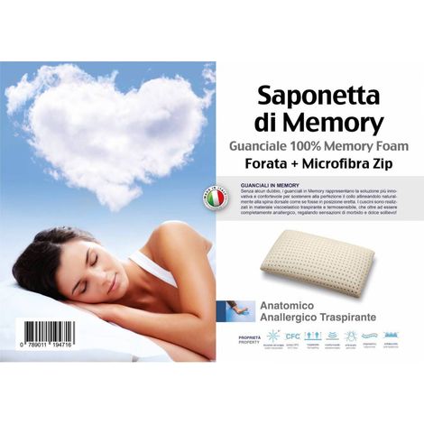GUANCIALE MEMORY FOAM SAPONETTA FORATA H.13