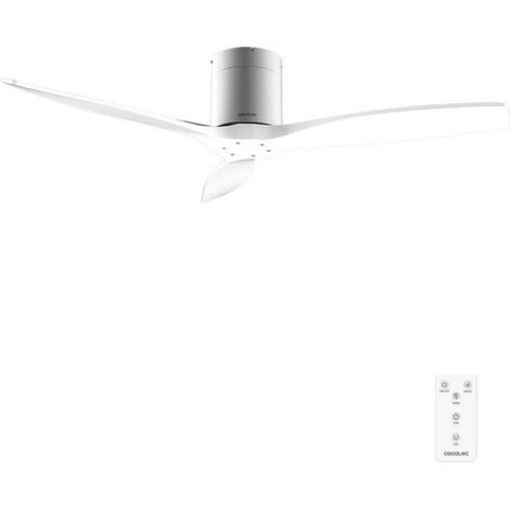 Cecotec Ventilador de Techo con Mando a Distancia de 52" EnergySilence Aero 5400 Classic Iron&White. Motor DC 40W, 3 Aspas