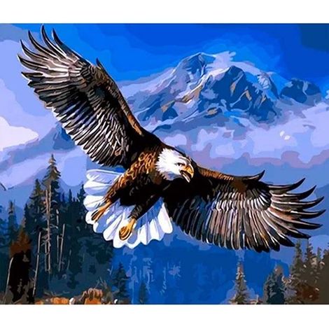 Mosaico de diamantes 5D - Águila 40x30cm