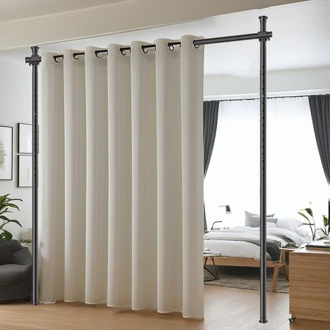 Tringle à Rideaux sans Percage, séparation de pièce 180 x 300 cm, écran réglable en flexibilité, cloison de séparation de pièce, Aucun perçage requis, pour Chambre ou Bureau (3.7, Kilogrammes) (1/5)