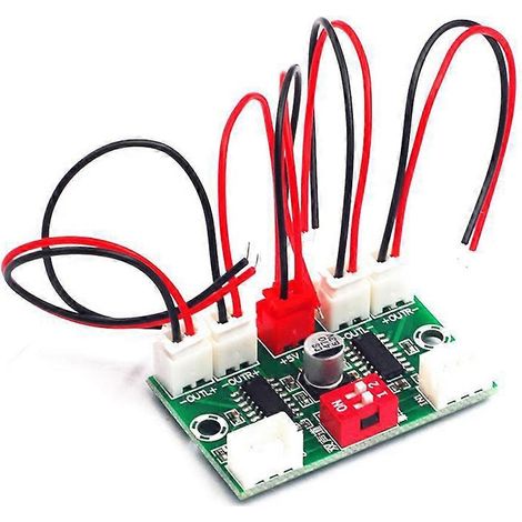 Carte d'amplificateur audio numérique miniature PAM8403, 4 canaux, 3 W x 4, alimentation 5 V CC, son stéréo, référence A156, avec câble pour haut-parleur. (1/5)