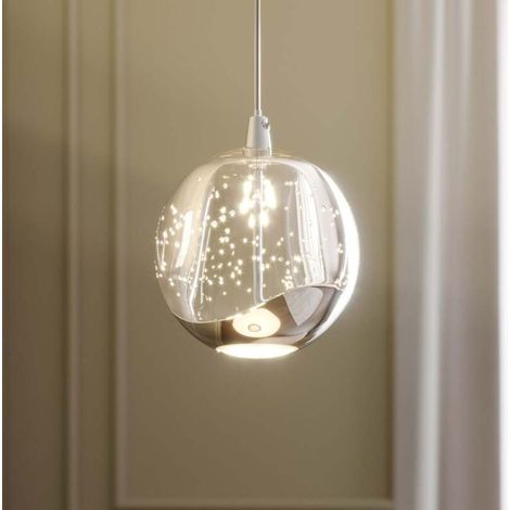 [GEBRAUCHT] B-Ware Lucande Pendelleuchte Hängeleuchte Hayley LED Lampe Leuchte chromfarben Ø 9 cm (1/2)