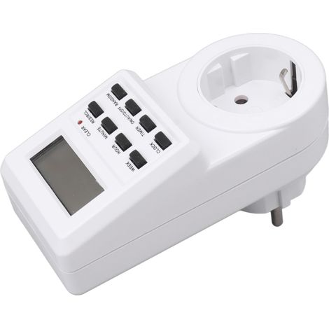 Mini-prise programmable digitale compte à rebours intérieur avec arrêt automatique de sécurité, prise EU 230V 16A 3680W. (1/5)