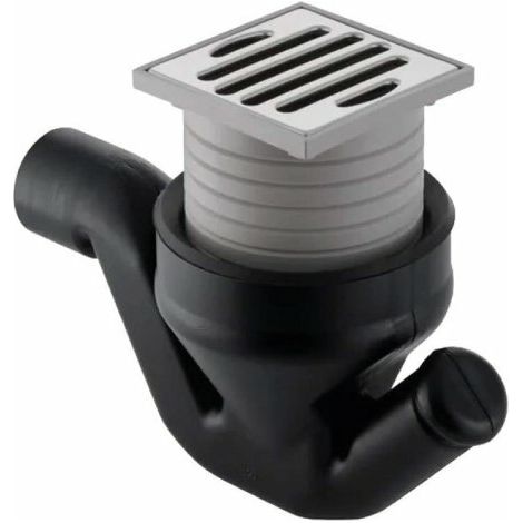 Pozzetto scarico sifonato in pehd da pavimento con tappo a griglia cromato mm 50 GEBERIT (1/5)