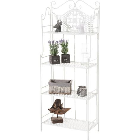 Etagère de rangement plantes 4 niveaux en fer 153x61x33 cm blanc ETA10021 (1/4)