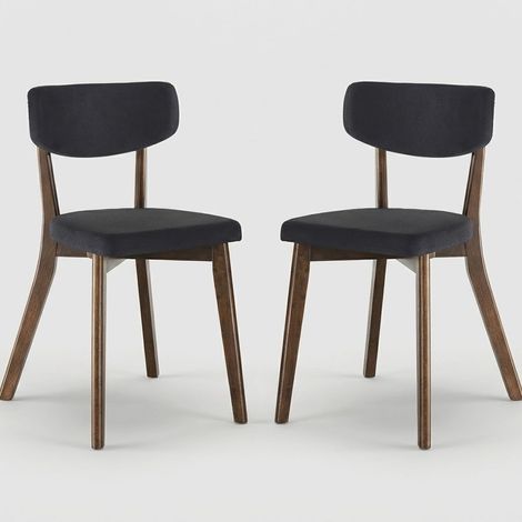 Juego de 2 sillas de comedor de madera acolchadas Tokyo Evolution - Gris Oscuro