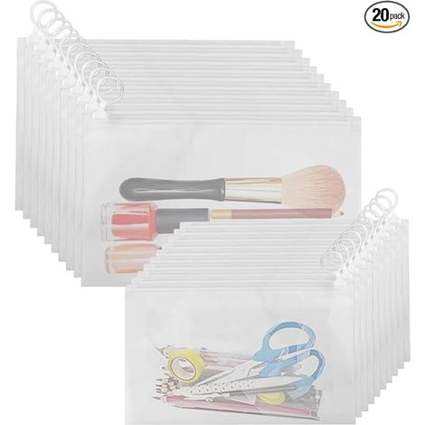 30 Sacs de rangement simples et pratiques : sacs matifiés multifonctionnels pour emballer les petits objets, équipés d’un anneau de préhension, version HD. (1/5)