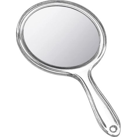 Miroir à main double face avec loupe 1x/2x et poignée transparente (1/5)