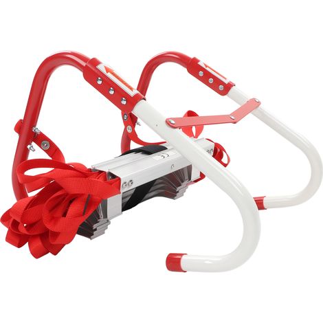Échelle de secours incendie en alliage d'aluminium, hauteur 4 m, charge maximale 450 kg, échelle d'incendie à deux étages pour les situations d'urgence (1/5)