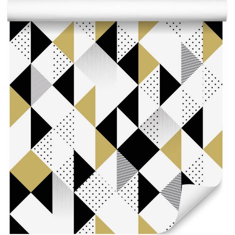 Carta da parati con triangoli geometrici e colorati per soggiorno e camera da letto, 50x1000 cm. (1/5)