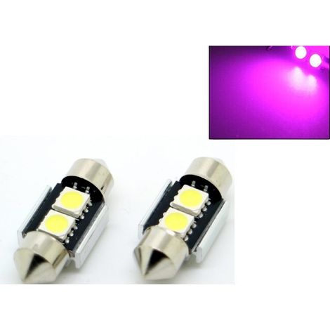 Ampoule LED C5W SV8.5 Canbus, 31 mm, rose, lot de 2. (1/5)