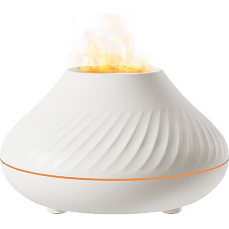 Humidificateur à brume de flamme Diffuseur d'huiles essentielles d'aromathérapie avec veilleuse à 7 couleurs Humidificateur USB silencieux à arrêt automatique pour la maison, le bureau, la chambre à (1/5)
