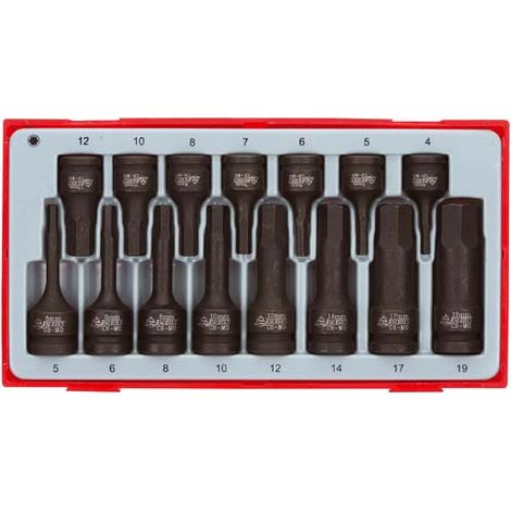 Juego vasos de impacto, 3/8, 1/2, hexagonal  TENGTOOLS TT9015HX 151410107
