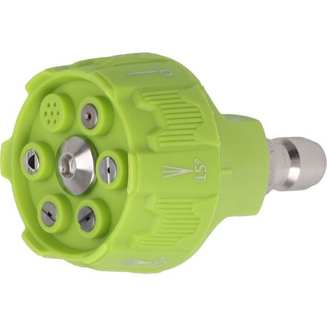 Buse pulvérisateur haute pression 6 en 1 multifonction orientable raccord rapide 1/4 embout vert (1/5)