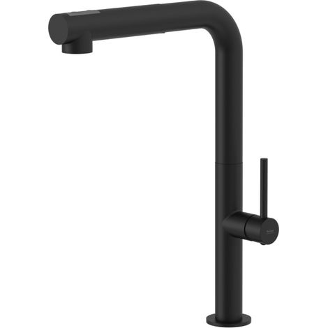 Kronenbach AQA Design 2.0 Küchenarmatur mit hohem schwenkbarem Auslauf, herausziehbare Handbrause mit 2 Strahlarten (1/2)
