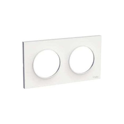 Schneider S520704 - Odace Styl Plate White 2 horizontal/vertical posts center distance 71 mm