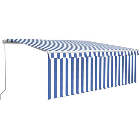 Maison Exclusive - Tenda Sole Retrattile Manuale con Parasole 4x3m Blu e Bianco