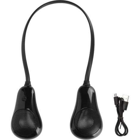 Enceinte Bluetooth Portative avec Bandeau Cou, Réduction de Bruit, Stéréo pour Sport, Voyage et Maison, Noir (1/5)