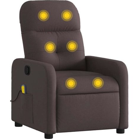 fauteuil de massage inclinable en tissu marron foncé (1/5)