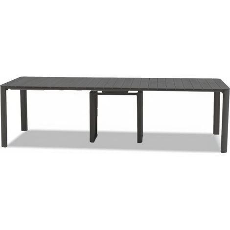 Table de jardin rectangulaire extensible Roko, 3,7 m, 6 rallonges, anthracite - Jardiline