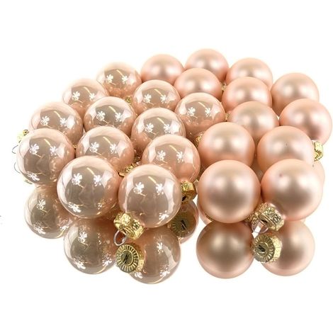 Weihnachts-Micro-Kugeln Peach Pearl Ø 2,5 cm aus Glas - 24er Set