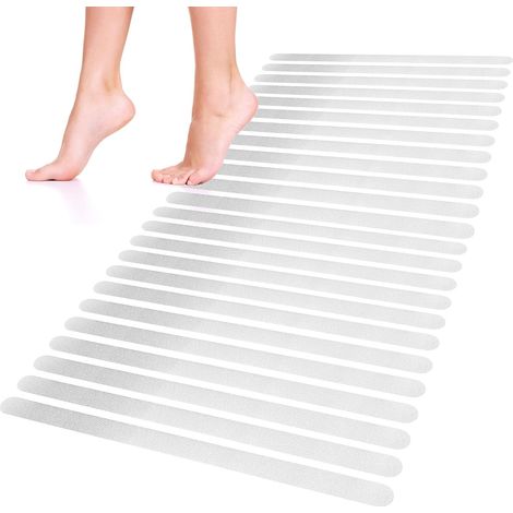 Bandes non glissantes douche et baignoire, ensemble de 12 tapis de douche, transparent, tapis de bain auto-adhésif, non glissant (1/5)