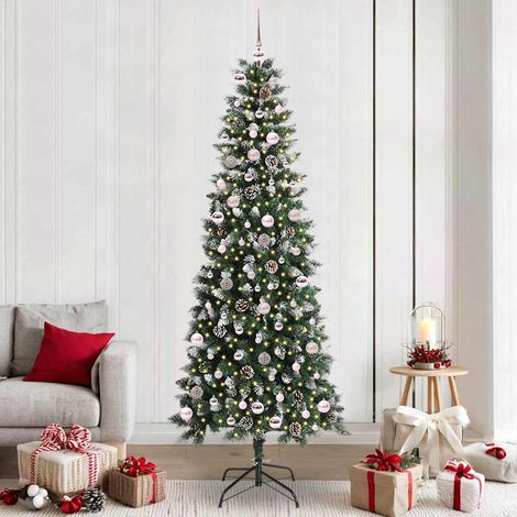 Künstlicher Weihnachtsbaum mit 300 LEDs mit Ständer Grün 240 cm