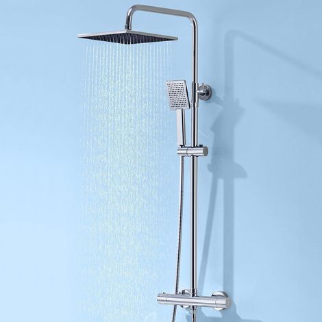 Duscharmatur Thermostat Verbrühschutz Quadratisch-2525cm Chrom (1/5)