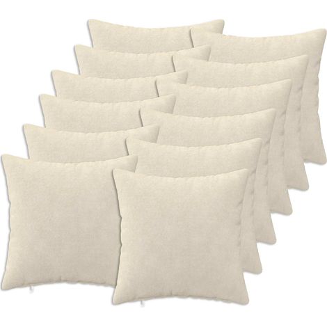 Housse de coussin 12 pcs HEERLEN Crème 50 x 50 cm vidaXL (1/5)