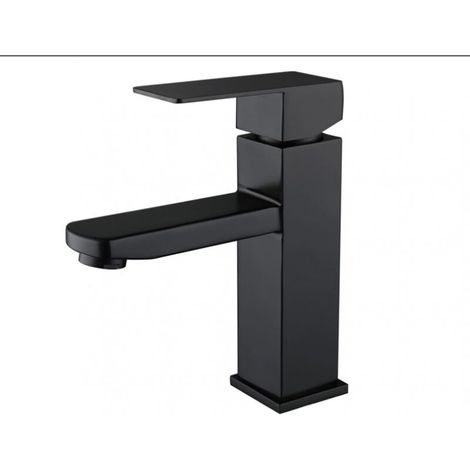 Robinet de salle de bain noir Robinet de lavabo haut en acier inoxydable cascade Noir Mat Robinet Salle Bain Robinet Lavabo Robinet de lavabo Mitigeur Salle Bain Contrôle de l'eau