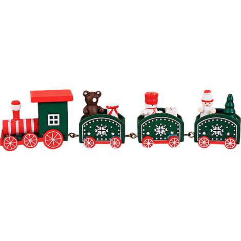Train De Noël En Bois - Décoration De Table Pour Fêtes De Fin D'Année - Ornement Festif Pour Intérieur - Lot De 1 (1/5)