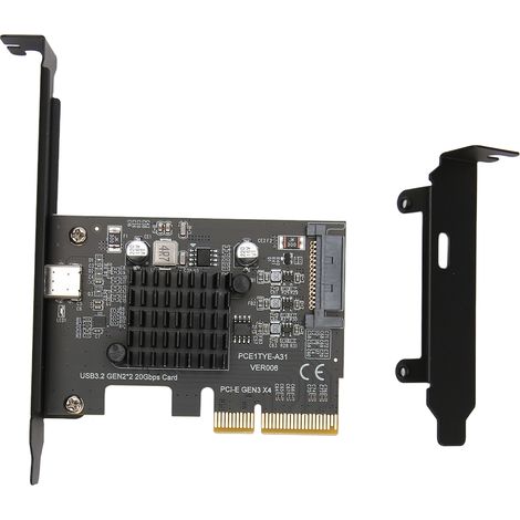 Carte d'extension USB 3.2 Gen 2 Type C 20Gbps avec contrôleur ASM3242 pour PC de bureau (1/5)
