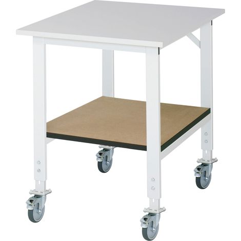 Rau Fahrbarer Arbeitstisch (HV) Tom KM-01, B750xT1000xH910-1230mm, M-Platte-22mm (1/4)