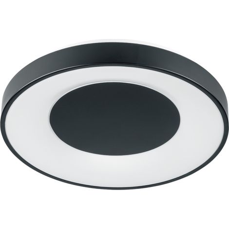 Plafoniera LED 48W rotonda 38cm nera telecomando IP44 (1/5)